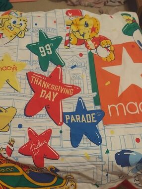 Macy's Multicolor Star Parade XL TOTE COTTON CHRISTMAS